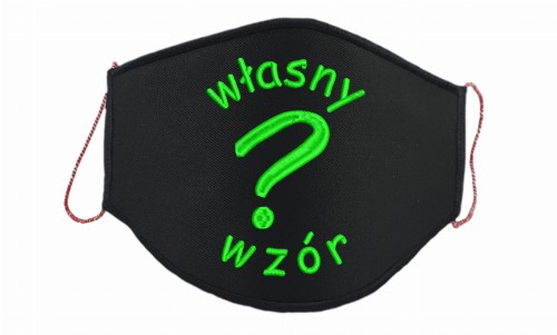 Maska 3 warstwowa z flizeliną, wielorazowa street wear czarna własny wzór
