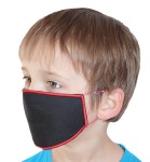 Maska dziecięca 3 warstwowa z flizeliną, wielorazowa street wear czarno-czerwona