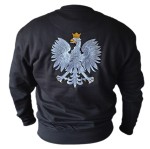 Bluza czarna z haftowanym Orłem RP, bluza kibica, patriotyczna