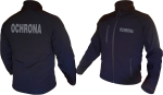 Granatowa Kurtka Softshell Ochrona Z Haftem Srebrnym
