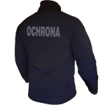 Granatowa Kurtka Softshell Ochrona Z Haftem Srebrnym