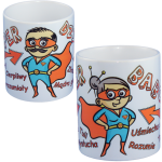 Kubki białe z nadrukiem Super Dziadek oraz Super Babcia