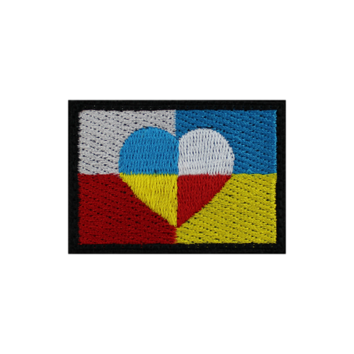 Naszywka Flaga z Rzepem Sercem Z Ukrainą