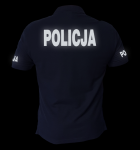 Granatowa Koszulka Polo Policja Odblask