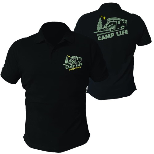 Koszulka polo z haftem kamper różne wzory camper