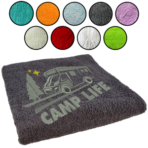Ręcznik z haftem kamper różne wzory 70x140