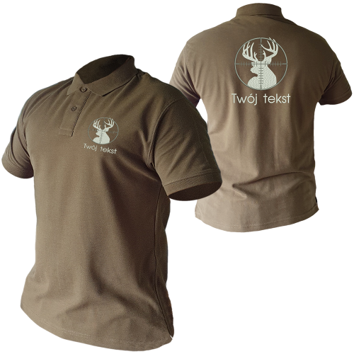 Koszulka polo z haftem myśliwskim różne wzory