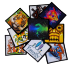 naszywka z nadrukiem własny wzór, logo z rzepem 90x90mm