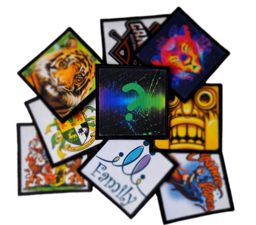 naszywka z nadrukiem własny wzór, logo z rzepem 90x90mm