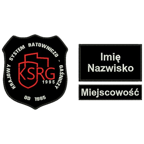Komplet naszywek KSRG z rzepem nowe logo wersja 2