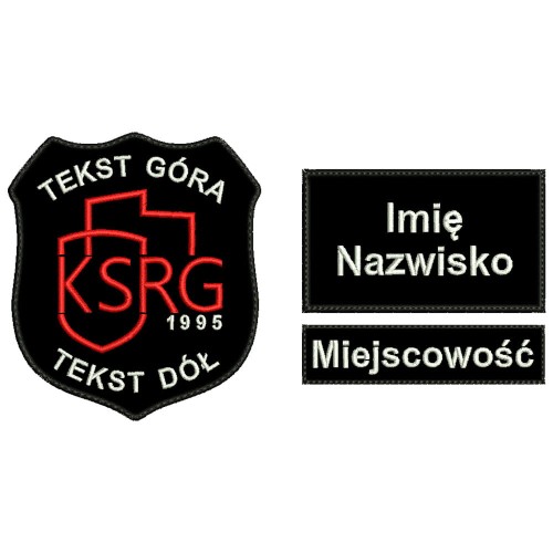 Komplet naszywek KSRG z rzepem nowe logo wersja 4