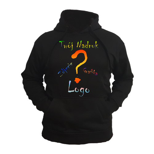 Bluza kangurka z własnym nadrukiem pełnokolorowym, nadruk przód