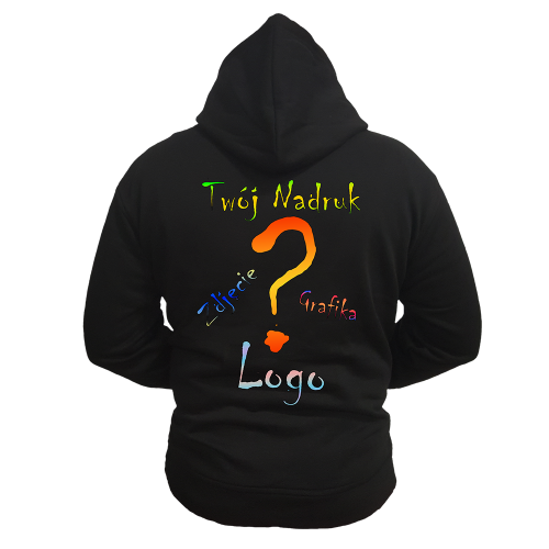 Bluza kangurka z własnym nadrukiem pełnokolorowym, nadruk tył