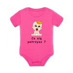 Body dziecięce z krótkim rękawem w kolorze różowym nadruk N0004
