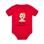 Body dziecięce z krótkim rękawem w kolorze czerwonym nadruk N0004