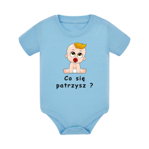 Body dziecięce z krótkim rękawem w kolorze niebieskim nadruk N0004