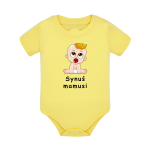 Body dziecięce z krótkim rękawem w kolorze żółtym nadruk N0008