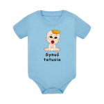 Body dziecięce z krótkim rękawem w kolorze niebieskim nadruk N0010