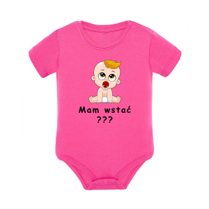 Body dziecięce z krótkim rękawem w kolorze różowym nadruk N0012