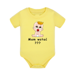 Body dziecięce z krótkim rękawem w kolorze żółtym nadruk N0012