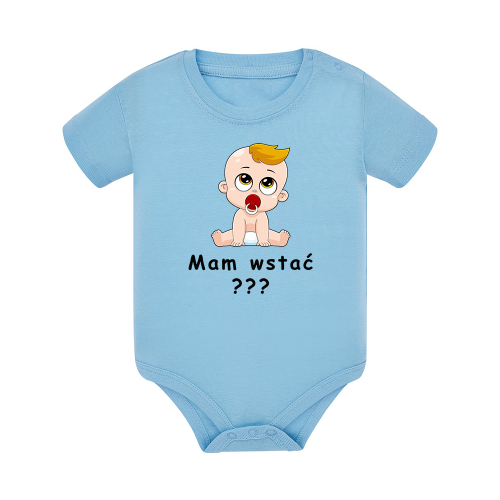 Body dziecięce z krótkim rękawem w kolorze niebieskim nadruk N0012