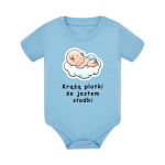 Body dziecięce z krótkim rękawem w kolorze niebieskim nadruk N0015