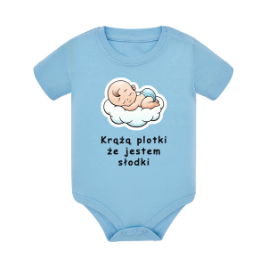 Body dziecięce z krótkim rękawem w kolorze niebieskim nadruk N0015