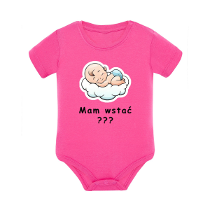 Body dziecięce z krótkim rękawem w kolorze różowym nadruk N0017