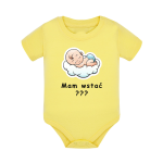 Body dziecięce z krótkim rękawem w kolorze żółtym nadruk N0017