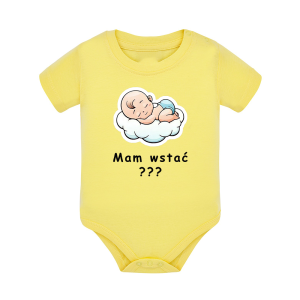 Body dziecięce z krótkim rękawem w kolorze żółtym nadruk N0017