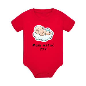 Body dziecięce z krótkim rękawem w kolorze czerwonym nadruk N0017