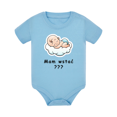 Body dziecięce z krótkim rękawem w kolorze niebieskim nadruk N0017