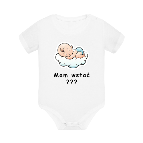 Body dziecięce z krótkim rękawem w kolorze białym nadruk N0017