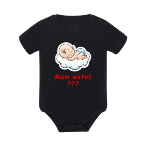 Body dziecięce z krótkim rękawem w kolorze czarnym nadruk N0018