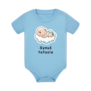 Body dziecięce z krótkim rękawem w kolorze niebieskim nadruk N0019