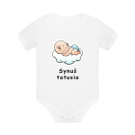 Body dziecięce z krótkim rękawem w kolorze białym nadruk N0019