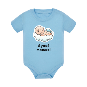 Body dziecięce z krótkim rękawem w kolorze niebieskim nadruk N0021