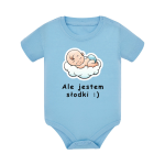 Body dziecięce z krótkim rękawem w kolorze niebieskim nadruk N0023