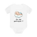 Body dziecięce z krótkim rękawem w kolorze białym nadruk N0025