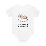 Body dziecięce z krótkim rękawem w kolorze białym nadruk N0027