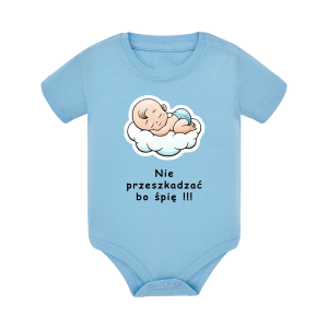 Body dziecięce z krótkim rękawem w kolorze niebieskim nadruk N0030