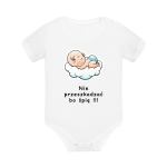 Body dziecięce z krótkim rękawem w kolorze białym nadruk N0030