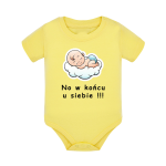 Body dziecięce z krótkim rękawem w kolorze żółtym nadruk N0031