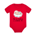 Body dziecięce z krótkim rękawem w kolorze czerwonym nadruk N0031