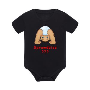 Body dziecięce z krótkim rękawem w kolorze czarnym nadruk N0033