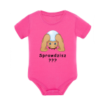 Body dziecięce z krótkim rękawem w kolorze różowym nadruk N0034