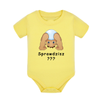 Body dziecięce z krótkim rękawem w kolorze żółtym nadruk N0034