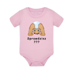 Body dziecięce z krótkim rękawem w kolorze jasny róż nadruk N0034