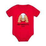 Body dziecięce z krótkim rękawem w kolorze czerwonym nadruk N0034