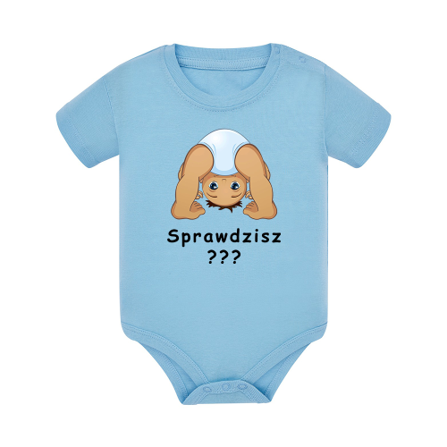 Body dziecięce z krótkim rękawem w kolorze niebieskim nadruk N0034